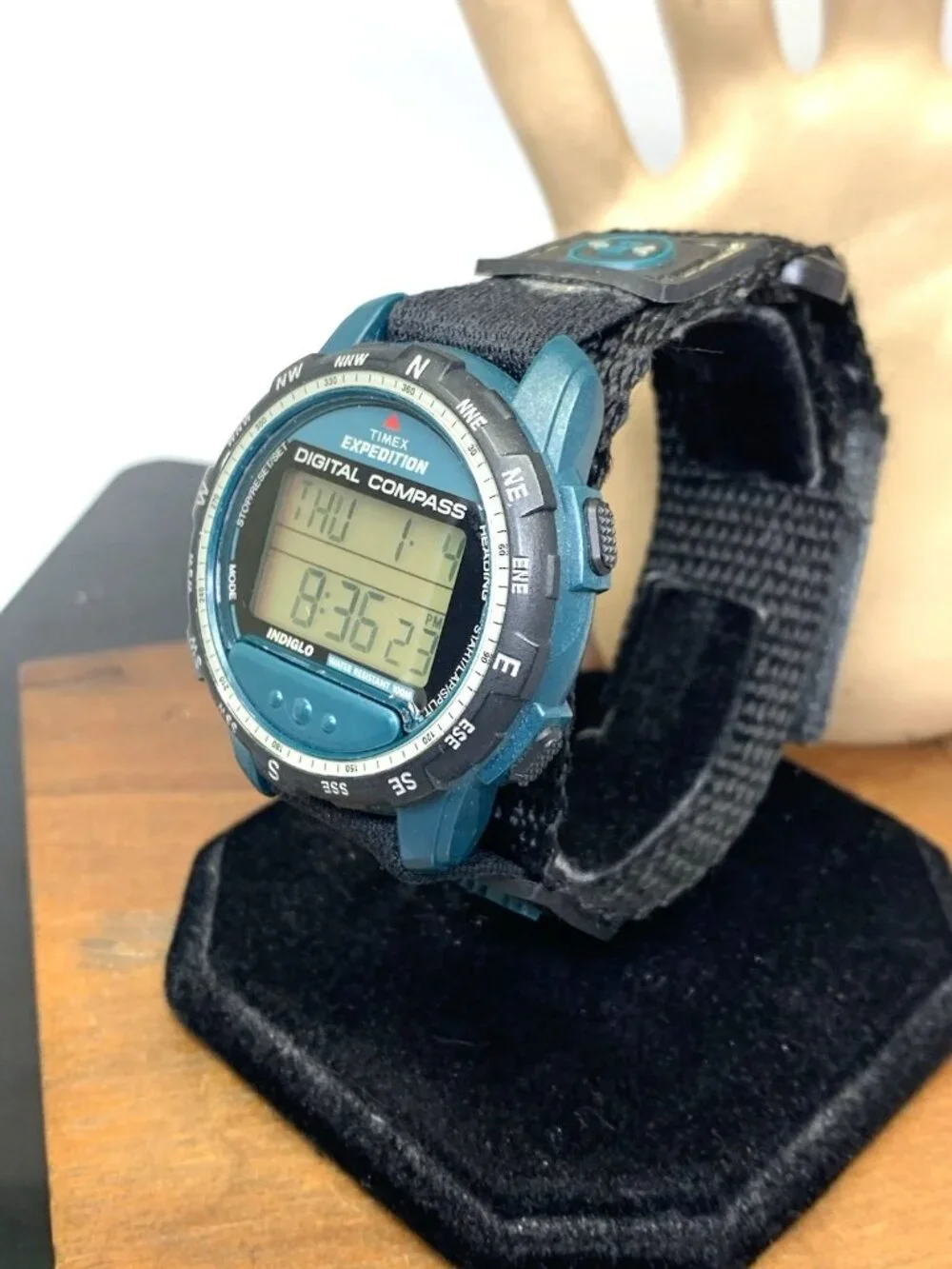 Timex Men's Watch Expedition Digital Compass Quartz Indiglo Nylon Strap 42mm